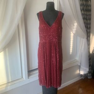 D’Albert beaded red dress sz 14
